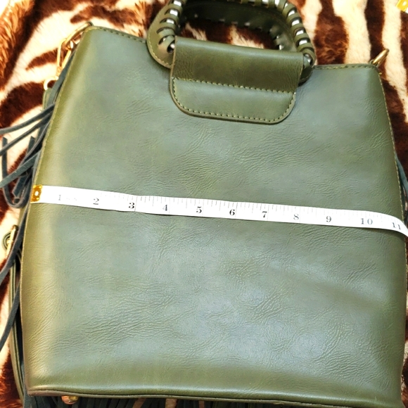 Faux Suede fringe/leather purse - Picture 12 of 17